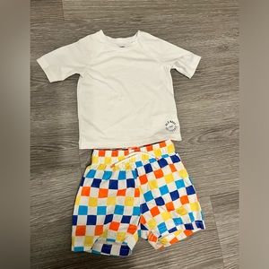 Baby Rash Guard and Swim Trunks